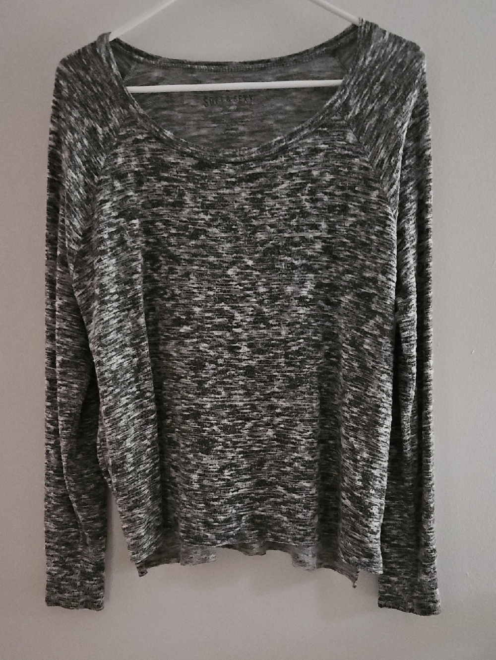 American Eagle Outfitters Marled Black & White Long-Sleeve Top